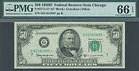 Fr.2111-G*, 1950D $50 Chicago Star Note, G01161895*, Gem CU, PMG66-EPQ